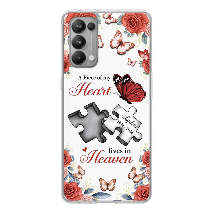 Custom Personalized Memorial Phone Case - Memorial Gift Idea - A Piece Of My Heart Lives In Heaven - Case for Xiaomi/Huawei/Oppo