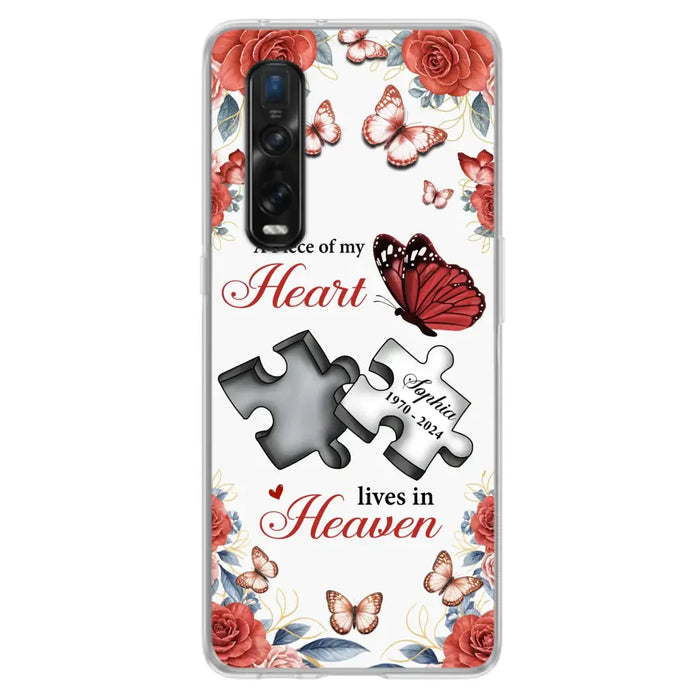 Custom Personalized Memorial Phone Case - Memorial Gift Idea - A Piece Of My Heart Lives In Heaven - Case for Xiaomi/Huawei/Oppo