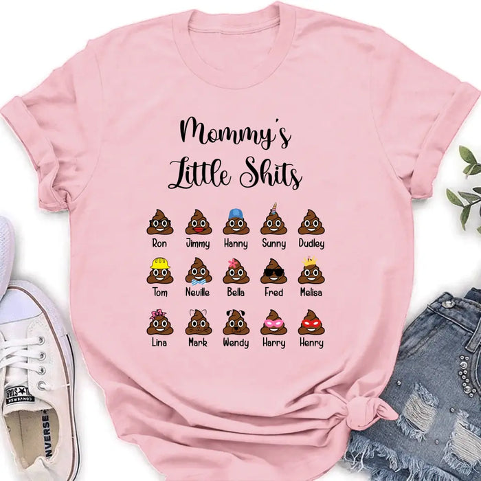 Custom Personalized Kids Shirt - Upto 15 Kids - Gift Idea For Father's Day/Mother's Day - Mommy's Little Shits