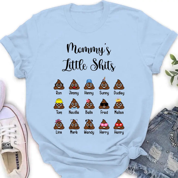 Custom Personalized Kids Shirt - Upto 15 Kids - Gift Idea For Father's Day/Mother's Day - Mommy's Little Shits