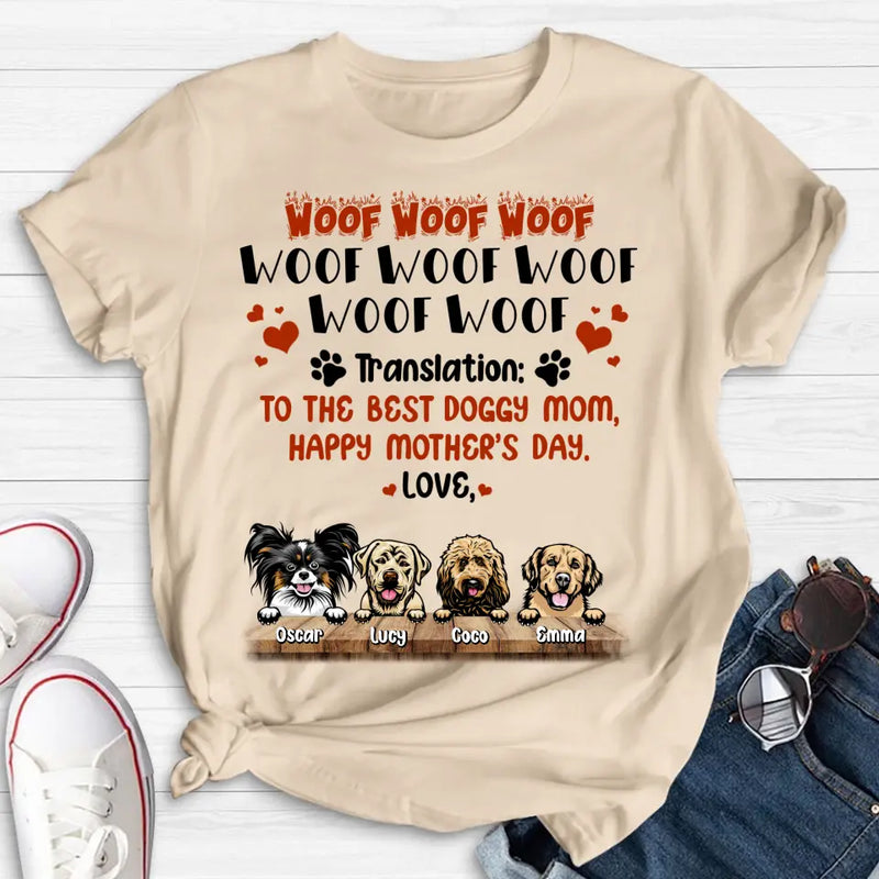 Personalized Dog Mom Shirt - Up to 4 Dogs - Mother's Day Gift For Dog Lovers - To The Best Doggy Mom