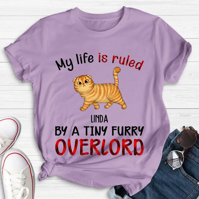 Custom Personalized Pet Shirt/ Hoodie - Upto 4 Dogs - Mother's Day/Father's Day Gift Idea For Dog/Cat Lovers - My Life Is Ruled By A Tiny Furry Overlord