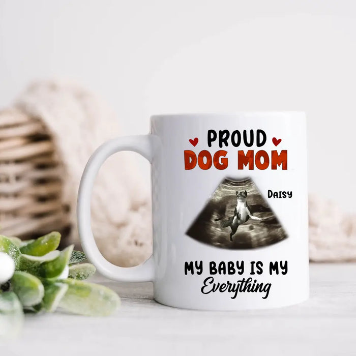 Custom Personalized Dog Photo Coffee Mug - Funny Gift Idea for Dog Lovers - Proud Dog Mom My Baby Is My Everything