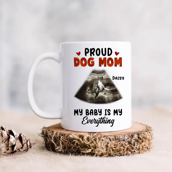 Custom Personalized Dog Photo Coffee Mug - Funny Gift Idea for Dog Lovers - Proud Dog Mom My Baby Is My Everything