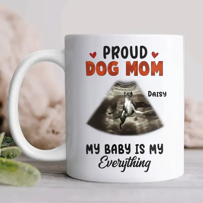 Custom Personalized Dog Photo Coffee Mug - Funny Gift Idea for Dog Lovers - Proud Dog Mom My Baby Is My Everything