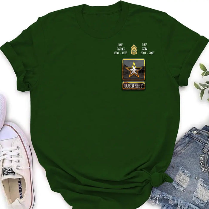 Custom Personalized Veteran Shirt/Hoodie - Father's Day Gift Idea For Dad - Like Father Like Son