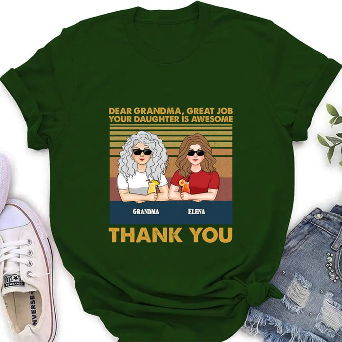 Custom Personalized Grandma Shirt/Hoodie - Upto 4 Kids - Mother's Day Gift Idea For Grandma/Mom - Dear Grandma Great Job