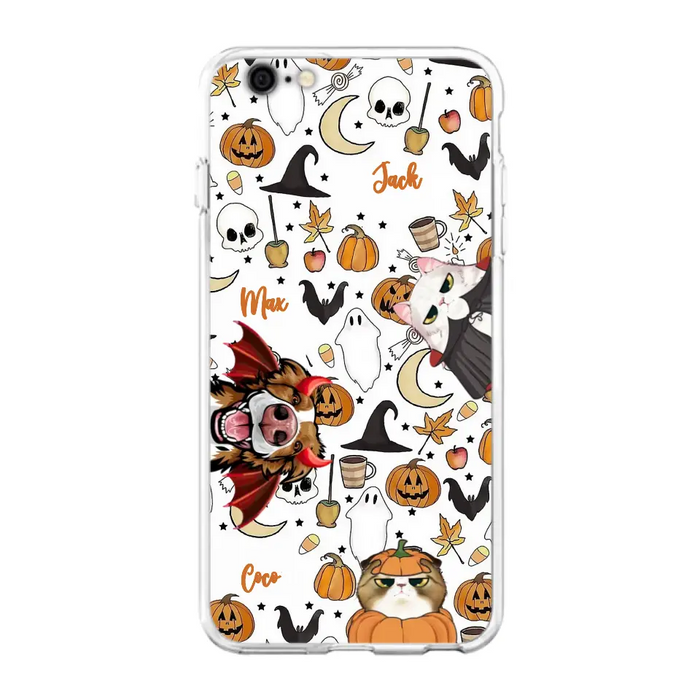 Custom Personalized Halloween Pet Phone Case - Upto 3 Pets - Gift Idea For Dog/Cat Owners - Case for iPhone/Samsung