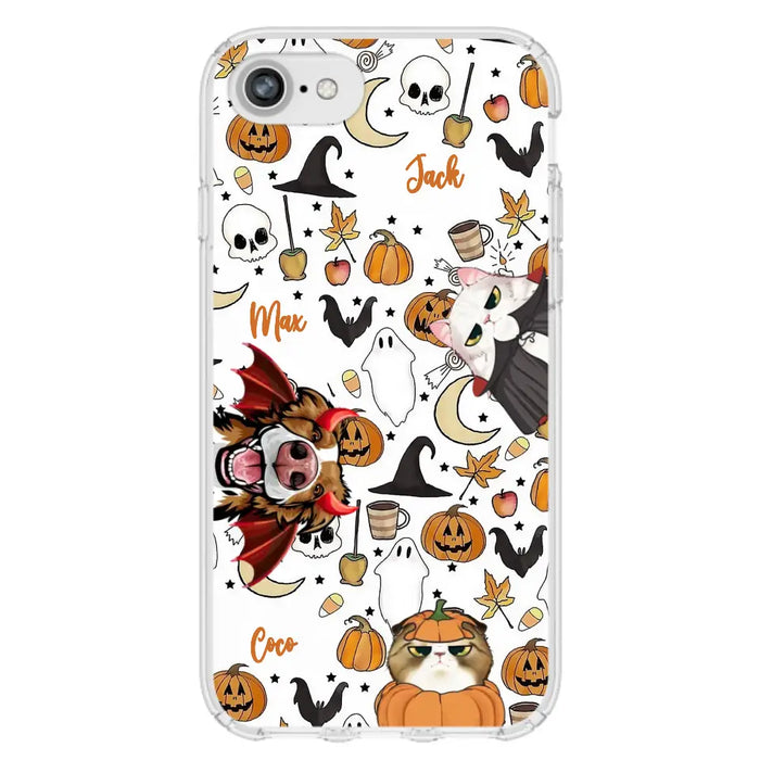 Custom Personalized Halloween Pet Phone Case - Upto 3 Pets - Gift Idea For Dog/Cat Owners - Case for iPhone/Samsung