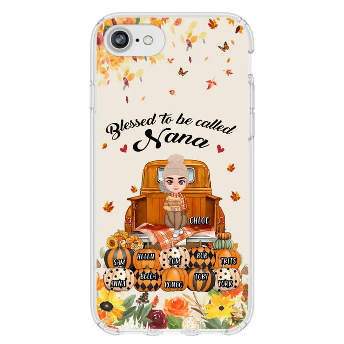 Custom Personalized Grandma Autumn Phone Case - Gift Idea For Grandma - Upto 10 Kids -  Case For iPhone/Samsung - Blessed To Be Called Nana