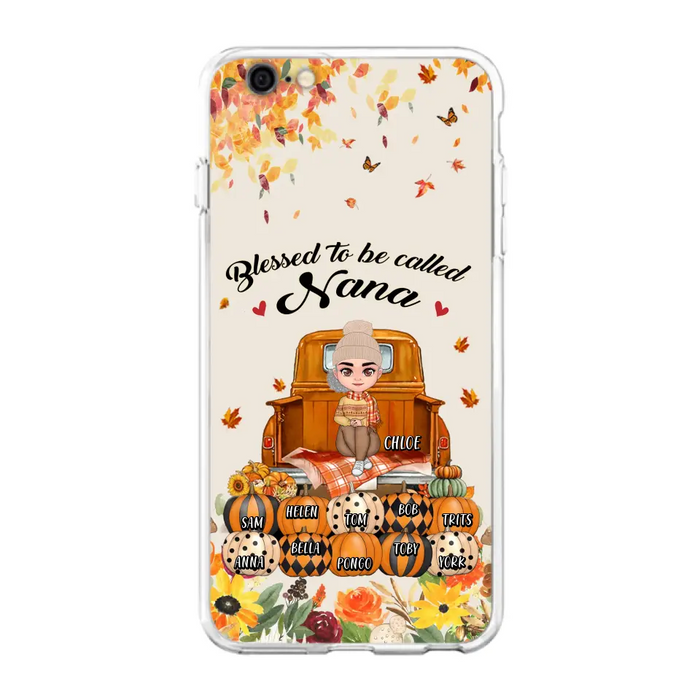 Custom Personalized Grandma Autumn Phone Case - Gift Idea For Grandma - Upto 10 Kids -  Case For iPhone/Samsung - Blessed To Be Called Nana