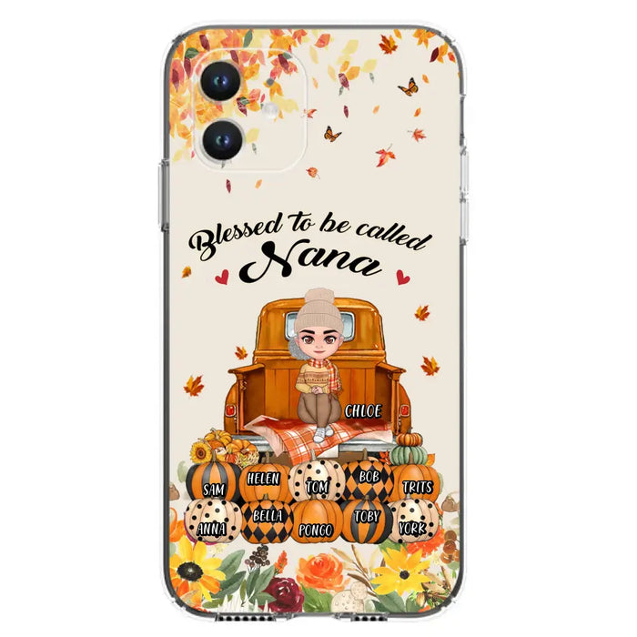 Custom Personalized Grandma Autumn Phone Case - Gift Idea For Grandma - Upto 10 Kids -  Case For iPhone/Samsung - Blessed To Be Called Nana