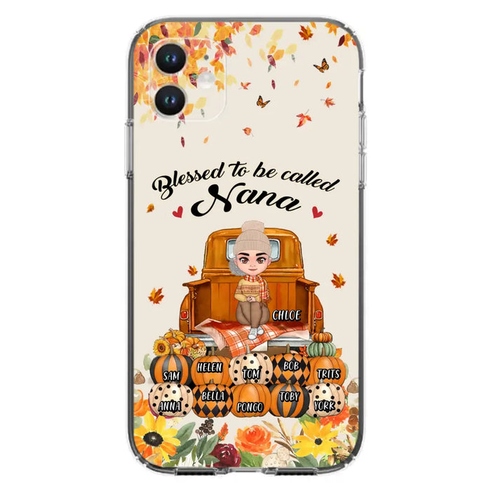 Custom Personalized Grandma Autumn Phone Case - Gift Idea For Grandma - Upto 10 Kids -  Case For iPhone/Samsung - Blessed To Be Called Nana