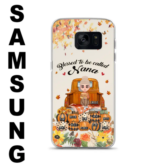 Custom Personalized Grandma Autumn Phone Case - Gift Idea For Grandma - Upto 10 Kids -  Case For iPhone/Samsung - Blessed To Be Called Nana