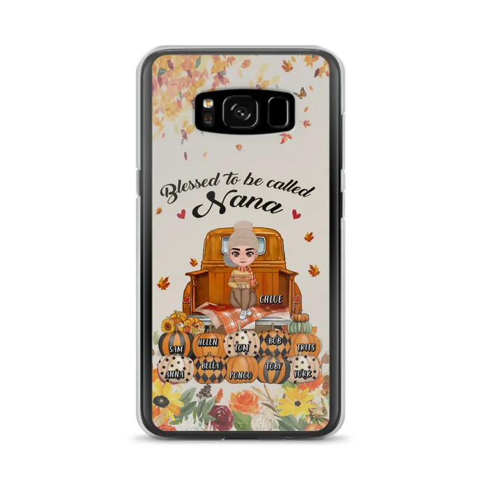 Custom Personalized Grandma Autumn Phone Case - Gift Idea For Grandma - Upto 10 Kids -  Case For iPhone/Samsung - Blessed To Be Called Nana