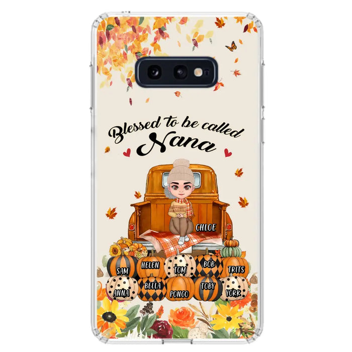 Custom Personalized Grandma Autumn Phone Case - Gift Idea For Grandma - Upto 10 Kids -  Case For iPhone/Samsung - Blessed To Be Called Nana