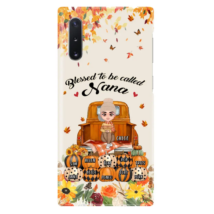 Custom Personalized Grandma Autumn Phone Case - Gift Idea For Grandma - Upto 10 Kids -  Case For iPhone/Samsung - Blessed To Be Called Nana