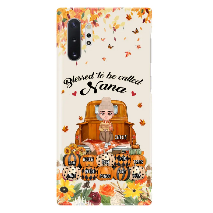 Custom Personalized Grandma Autumn Phone Case - Gift Idea For Grandma - Upto 10 Kids -  Case For iPhone/Samsung - Blessed To Be Called Nana