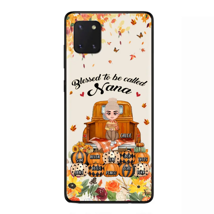 Custom Personalized Grandma Autumn Phone Case - Gift Idea For Grandma - Upto 10 Kids -  Case For iPhone/Samsung - Blessed To Be Called Nana