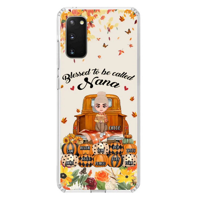 Custom Personalized Grandma Autumn Phone Case - Gift Idea For Grandma - Upto 10 Kids -  Case For iPhone/Samsung - Blessed To Be Called Nana