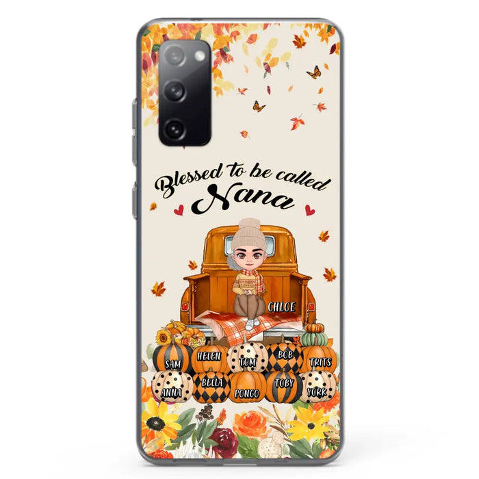 Custom Personalized Grandma Autumn Phone Case - Gift Idea For Grandma - Upto 10 Kids -  Case For iPhone/Samsung - Blessed To Be Called Nana