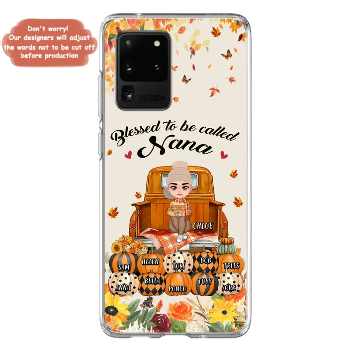 Custom Personalized Grandma Autumn Phone Case - Gift Idea For Grandma - Upto 10 Kids -  Case For iPhone/Samsung - Blessed To Be Called Nana