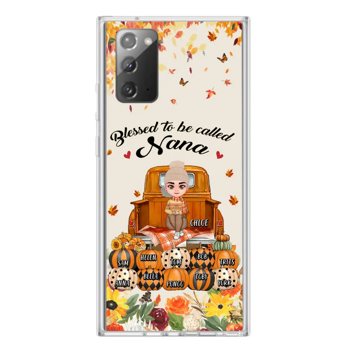 Custom Personalized Grandma Autumn Phone Case - Gift Idea For Grandma - Upto 10 Kids -  Case For iPhone/Samsung - Blessed To Be Called Nana