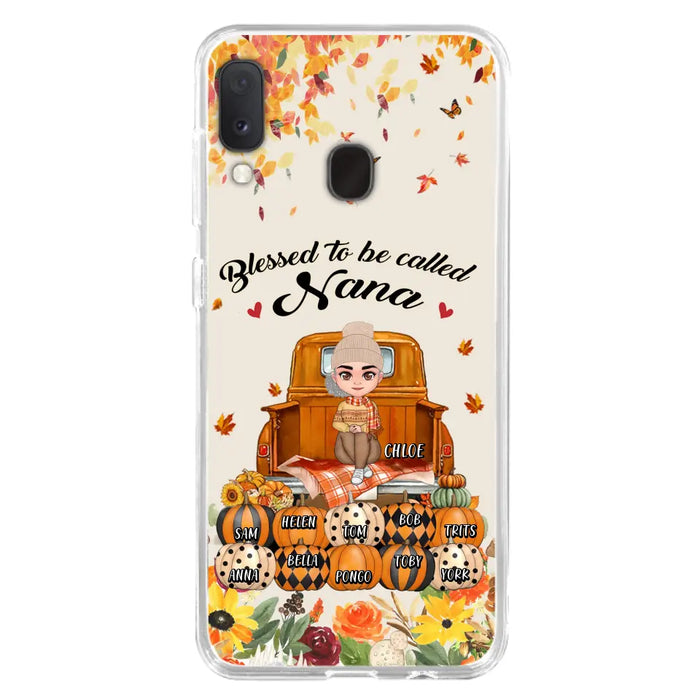 Custom Personalized Grandma Autumn Phone Case - Gift Idea For Grandma - Upto 10 Kids -  Case For iPhone/Samsung - Blessed To Be Called Nana