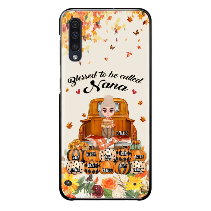 Custom Personalized Grandma Autumn Phone Case - Gift Idea For Grandma - Upto 10 Kids -  Case For iPhone/Samsung - Blessed To Be Called Nana