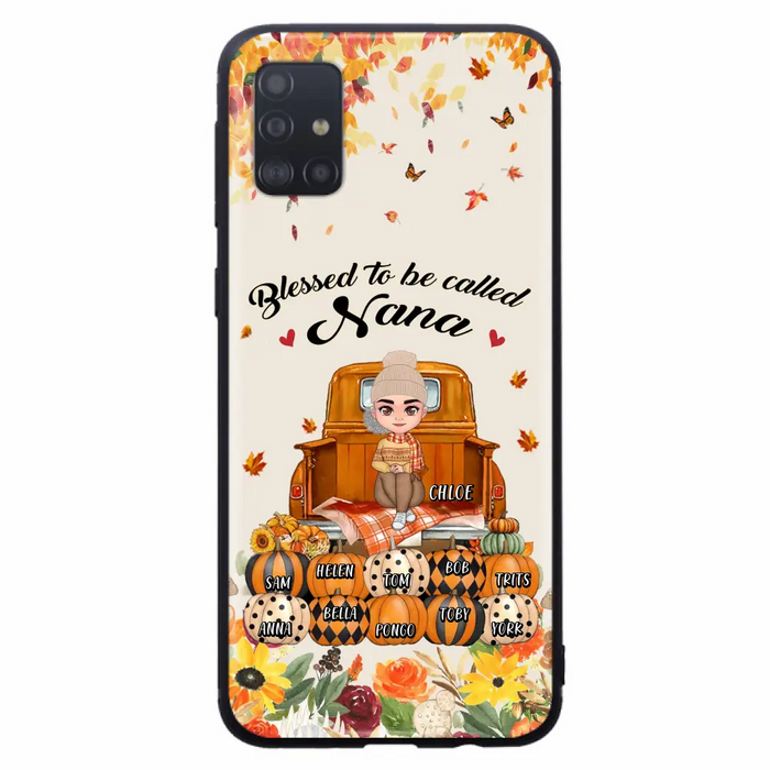 Custom Personalized Grandma Autumn Phone Case - Gift Idea For Grandma - Upto 10 Kids -  Case For iPhone/Samsung - Blessed To Be Called Nana