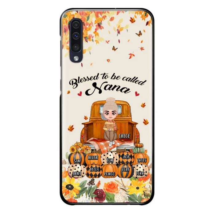 Custom Personalized Grandma Autumn Phone Case - Gift Idea For Grandma - Upto 10 Kids -  Case For iPhone/Samsung - Blessed To Be Called Nana