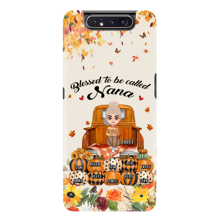 Custom Personalized Grandma Autumn Phone Case - Gift Idea For Grandma - Upto 10 Kids -  Case For iPhone/Samsung - Blessed To Be Called Nana