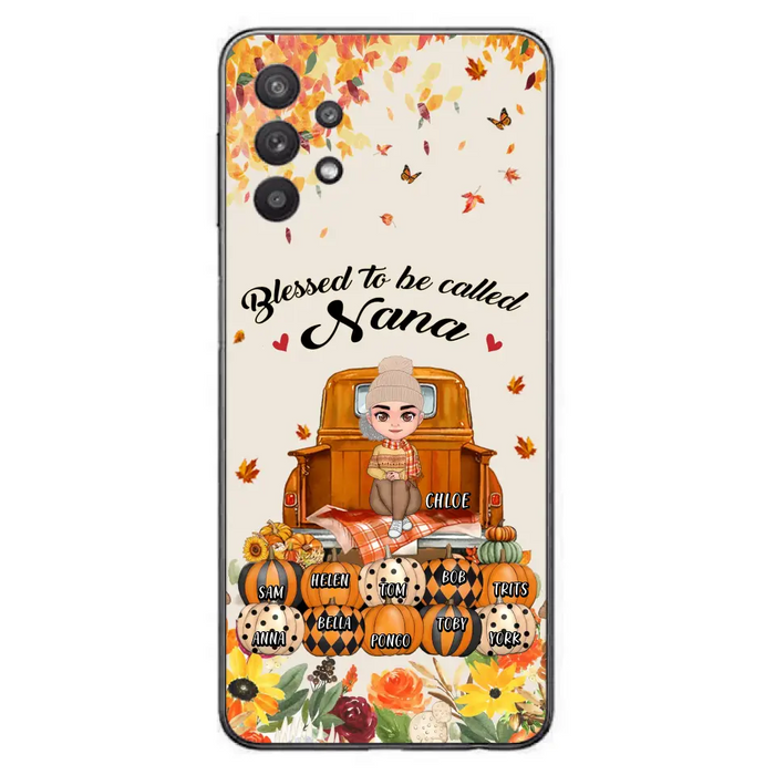 Custom Personalized Grandma Autumn Phone Case - Gift Idea For Grandma - Upto 10 Kids -  Case For iPhone/Samsung - Blessed To Be Called Nana