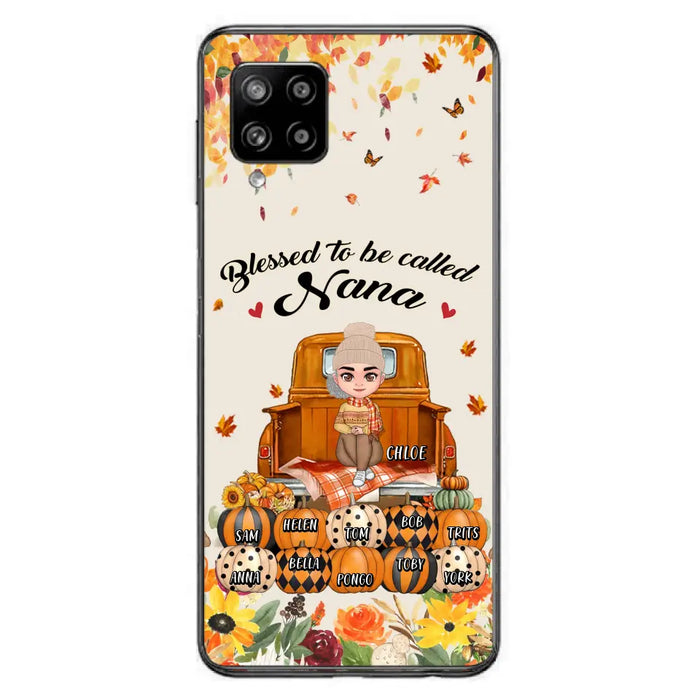 Custom Personalized Grandma Autumn Phone Case - Gift Idea For Grandma - Upto 10 Kids -  Case For iPhone/Samsung - Blessed To Be Called Nana