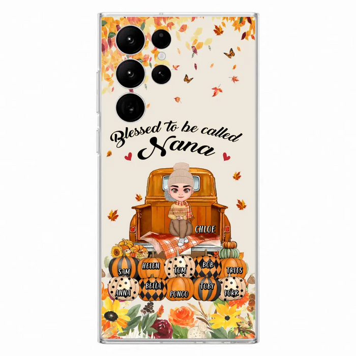 Custom Personalized Grandma Autumn Phone Case - Gift Idea For Grandma - Upto 10 Kids -  Case For iPhone/Samsung - Blessed To Be Called Nana