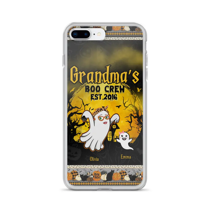 Custom Personalized Grandma Phone Case - Halloween Gift For Grandma - Upto 7 Kids - Grandma's Boo Crew - Case For iPhone/ Samsung