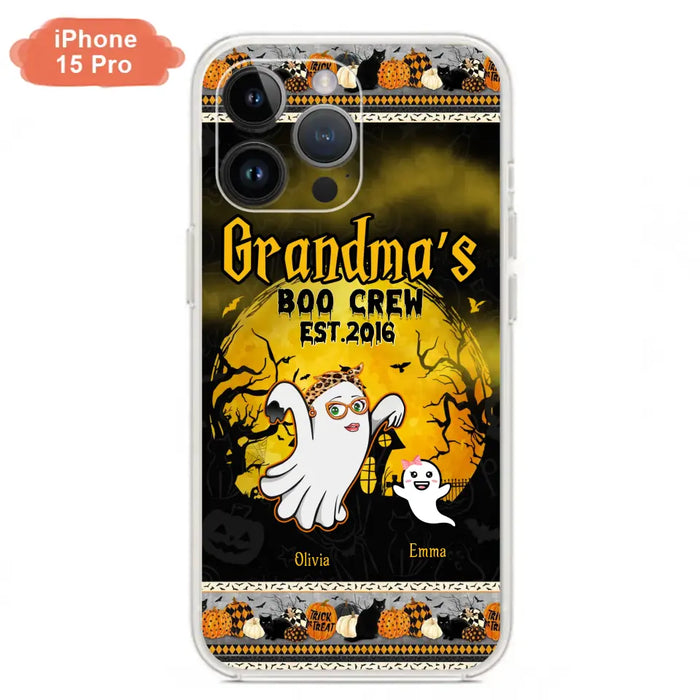 Custom Personalized Grandma Phone Case - Halloween Gift For Grandma - Upto 7 Kids - Grandma's Boo Crew - Case For iPhone/ Samsung