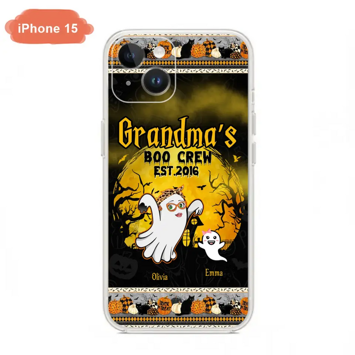 Custom Personalized Grandma Phone Case - Halloween Gift For Grandma - Upto 7 Kids - Grandma's Boo Crew - Case For iPhone/ Samsung