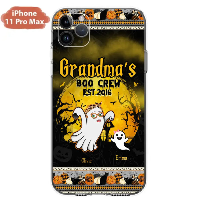 Custom Personalized Grandma Phone Case - Halloween Gift For Grandma - Upto 7 Kids - Grandma's Boo Crew - Case For iPhone/ Samsung