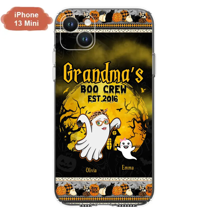 Custom Personalized Grandma Phone Case - Halloween Gift For Grandma - Upto 7 Kids - Grandma's Boo Crew - Case For iPhone/ Samsung