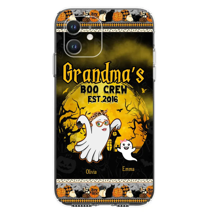 Custom Personalized Grandma Phone Case - Halloween Gift For Grandma - Upto 7 Kids - Grandma's Boo Crew - Case For iPhone/ Samsung