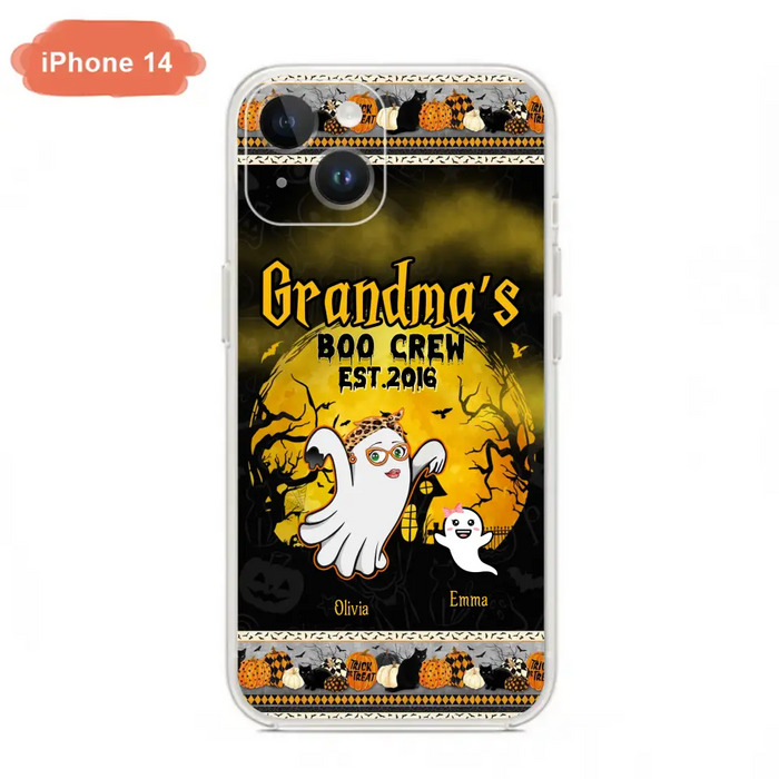 Custom Personalized Grandma Phone Case - Halloween Gift For Grandma - Upto 7 Kids - Grandma's Boo Crew - Case For iPhone/ Samsung