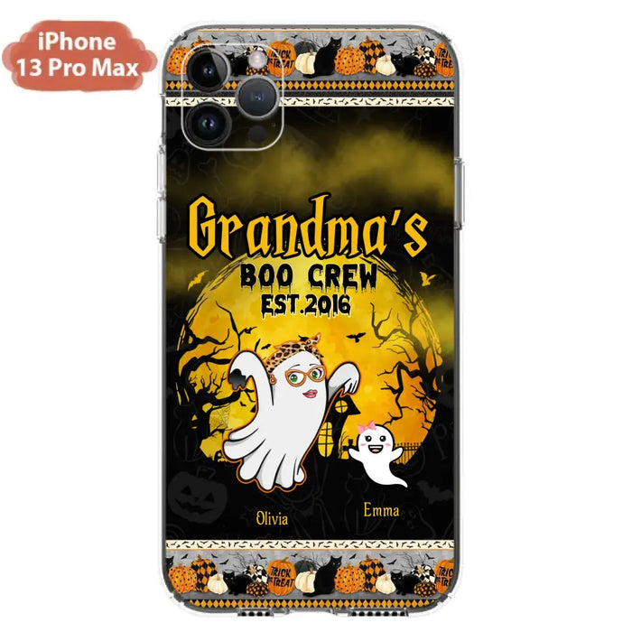 Custom Personalized Grandma Phone Case - Halloween Gift For Grandma - Upto 7 Kids - Grandma's Boo Crew - Case For iPhone/ Samsung