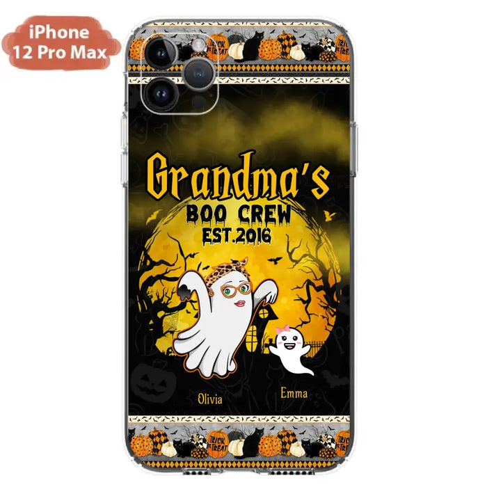 Custom Personalized Grandma Phone Case - Halloween Gift For Grandma - Upto 7 Kids - Grandma's Boo Crew - Case For iPhone/ Samsung