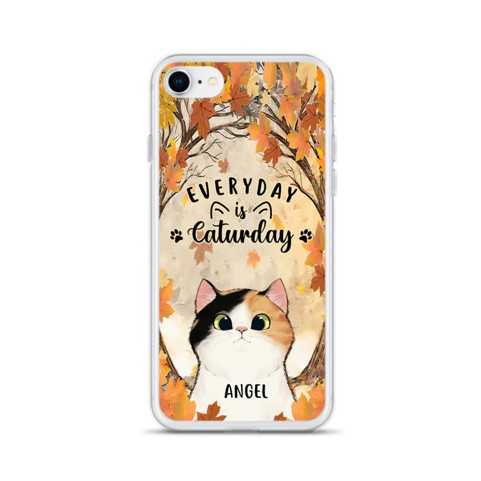 Custom Personalized Cat Phone Case For iPhone And Samsung - Gift Idea For Cat Lover - Up to 6 Cats - Everyday Is Caturday