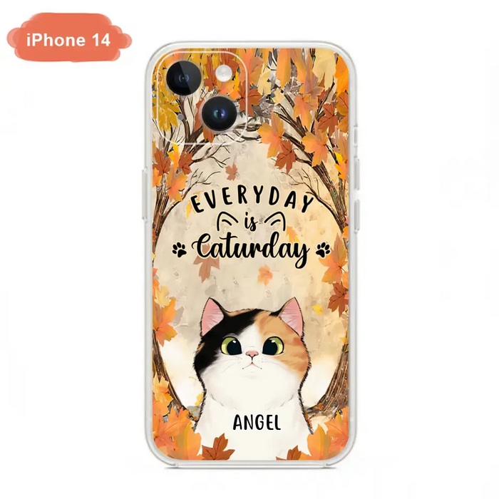 Custom Personalized Cat Phone Case For iPhone And Samsung - Gift Idea For Cat Lover - Up to 6 Cats - Everyday Is Caturday