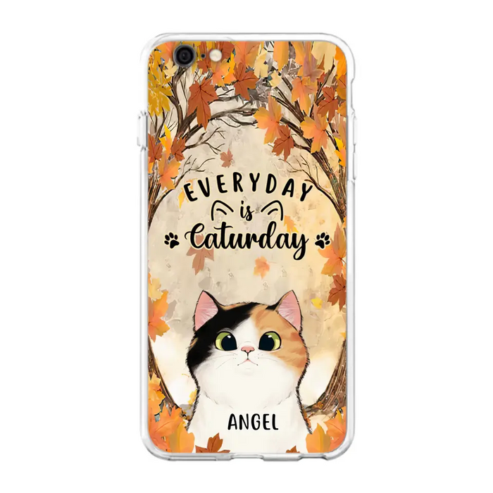 Custom Personalized Cat Phone Case For iPhone And Samsung - Gift Idea For Cat Lover - Up to 6 Cats - Everyday Is Caturday