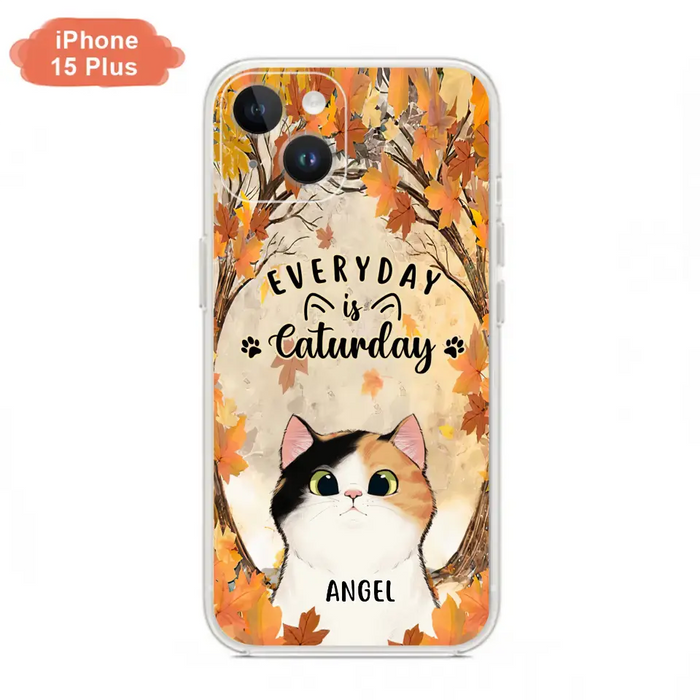 Custom Personalized Cat Phone Case For iPhone And Samsung - Gift Idea For Cat Lover - Up to 6 Cats - Everyday Is Caturday