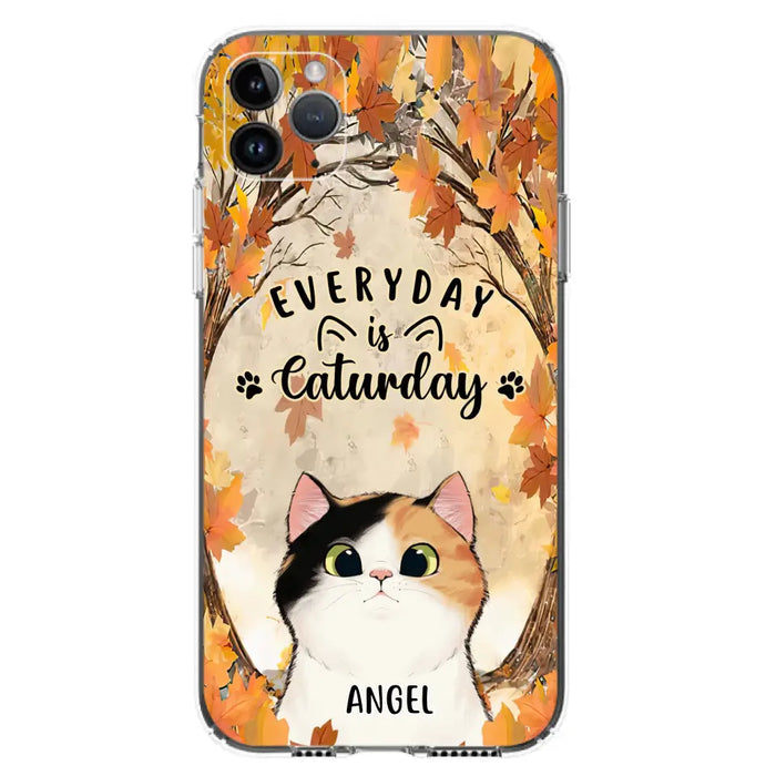 Custom Personalized Cat Phone Case For iPhone And Samsung - Gift Idea For Cat Lover - Up to 6 Cats - Everyday Is Caturday