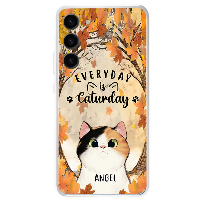 Custom Personalized Cat Phone Case For iPhone And Samsung - Gift Idea For Cat Lover - Up to 6 Cats - Everyday Is Caturday